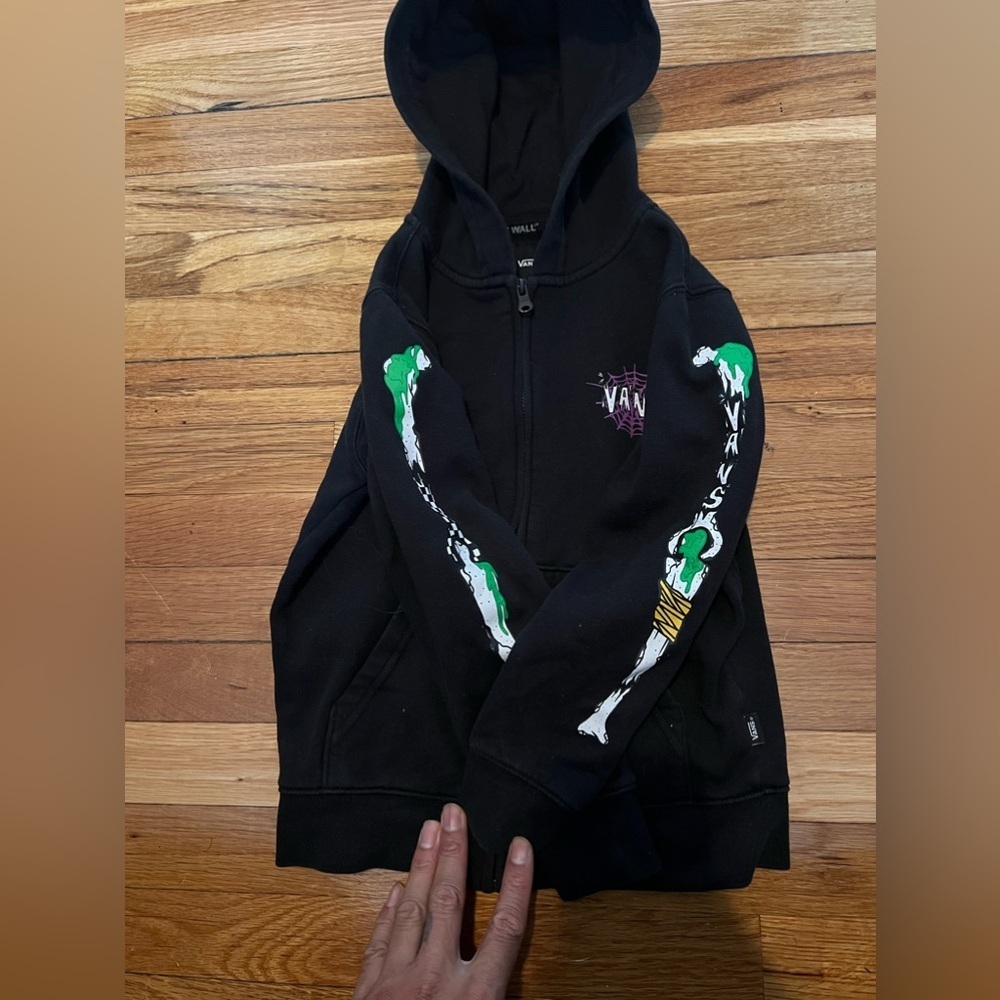 Vans Halloween spiderweb kids hoodie 6/Large fit is 5/6 - Picture 7 of 7